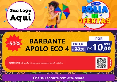 Modelo de Cartaz para Cartaz A4 Horizontal com o tema Folia de Ofertas para Armarinho e Aviamentos