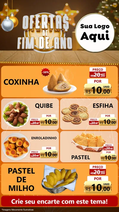 Modelo de TV para TV Vertical com o tema Ofertas de Fim de Ano para Salgadaria
