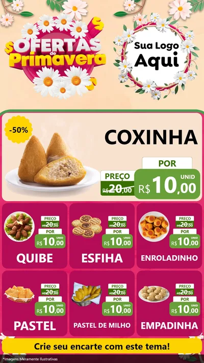 Modelo de Rede Social para Stories com o tema Ofertas de Primavera para Salgadaria