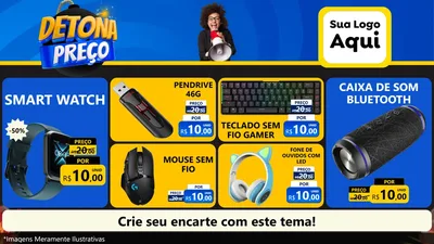 Modelo de TV para TV Horizontal com o tema Detona Preços para Informática
