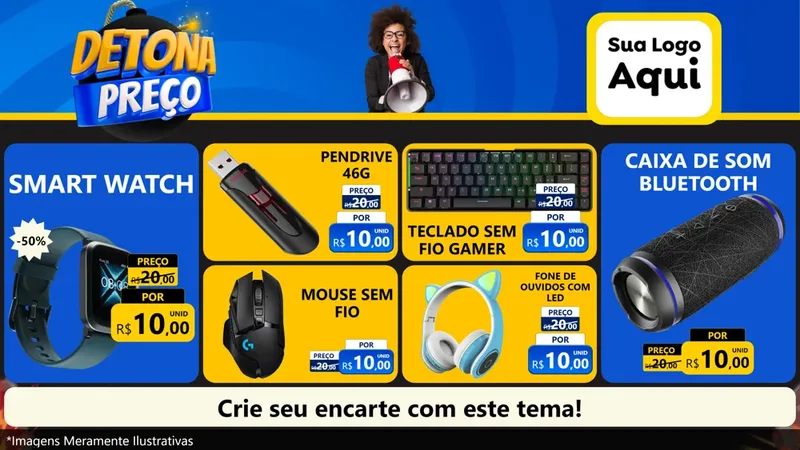 Modelo de TV para TV Horizontal com o tema Detona Preços para Informática