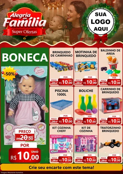 Modelo de Encarte para Encarte A4 Vertical com o tema Alegria Em Família - Super Ofertas para Brinquedos