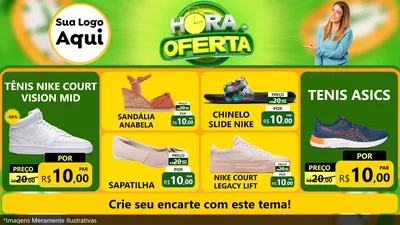 Modelo de TV para TV Horizontal com o tema Hora da Oferta para Calçados