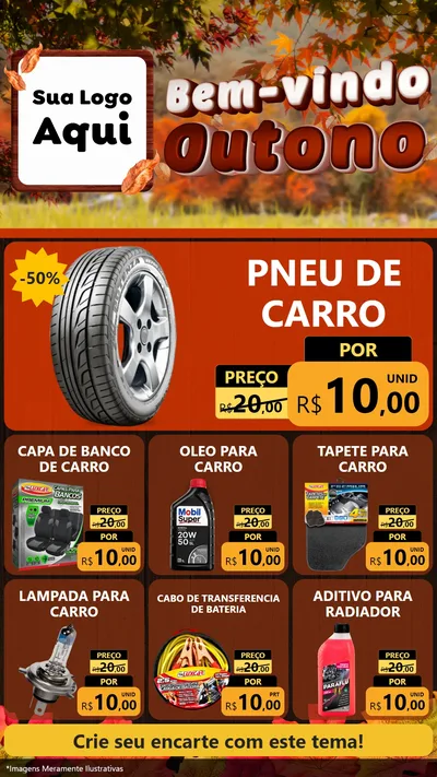 Modelo de Rede Social para Stories com o tema Bem-vindo Outono para Auto peças