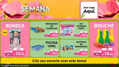 Modelo de TV para TV Horizontal com o tema Semana da Primavera para Brinquedos