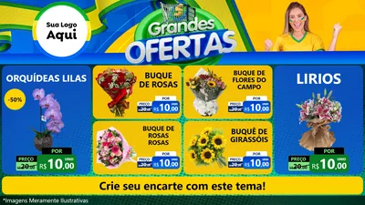 Modelo de TV para TV Horizontal com o tema Grandes Ofertas para Floricultura e jardim