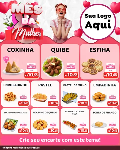Modelo de Rede Social para Feed Instagram com o tema Mês da Mulher para Salgadaria