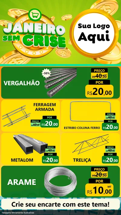 Modelo de TV para TV Vertical com o tema Janeiro Sem Crise para Ferragens