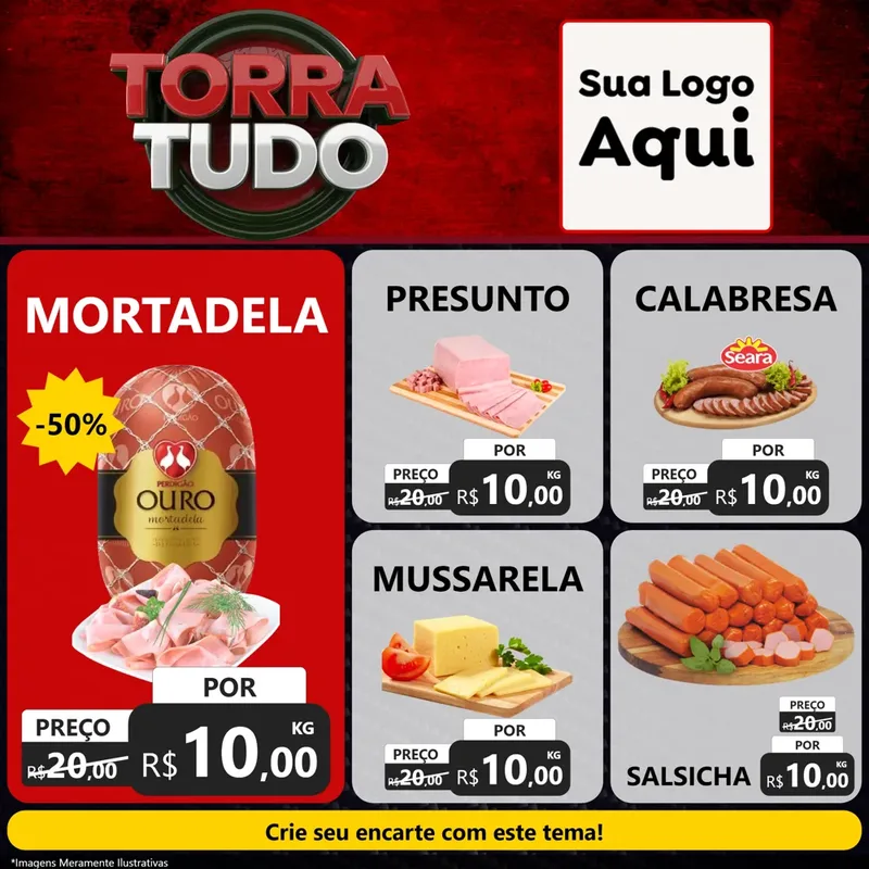 Modelo de Rede Social para Feed Facebook com o tema Torra Tudo para Frios e Laticínios