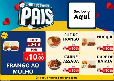 Modelo de Encarte para Encarte A4 Horizontal com o tema Oferta Do Dia Dos Pais para Restaurante