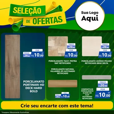 Modelo de Rede Social para Feed Facebook com o tema Seleção de Ofertas - Copa para Pisos e revestimentos