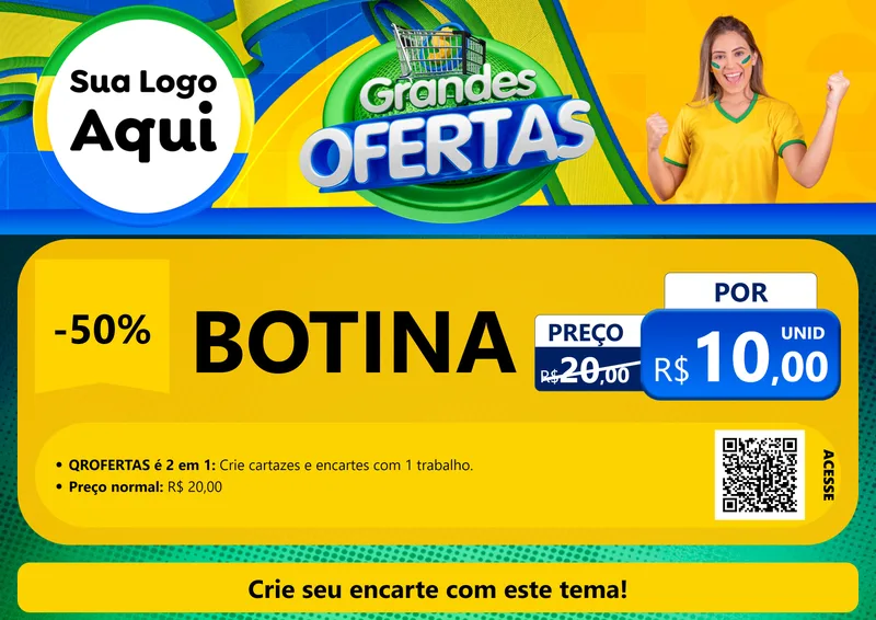 Modelo de Cartaz para Cartaz A4 Horizontal com o tema Grandes Ofertas para Agropecuária