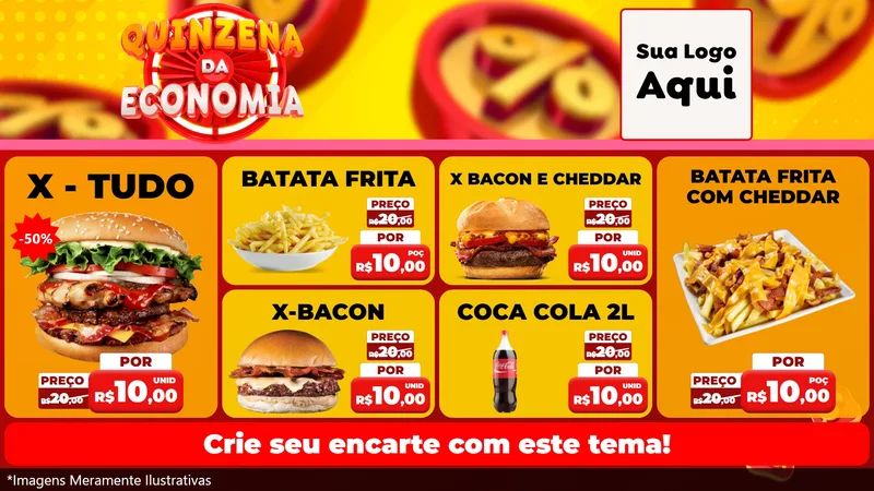 Modelo de TV para TV Horizontal com o tema Quinzena Da Economia para Hamburgueria