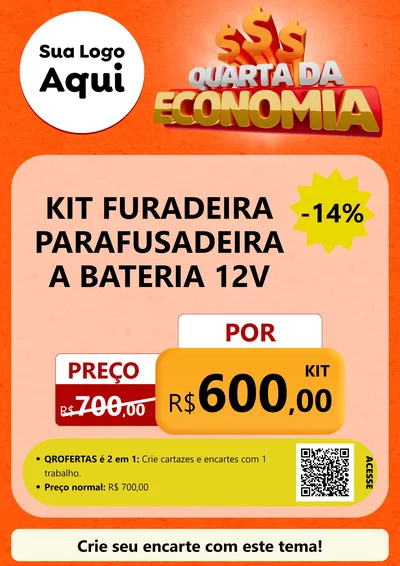 Modelo de Cartaz para Cartaz A4 Vertical com o tema Quarta da Economia para Maquinas e Ferramentas