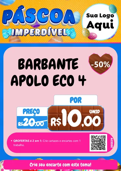 Modelo de Cartaz para Cartaz A4 Vertical com o tema Páscoa Imperdível para Armarinho e Aviamentos