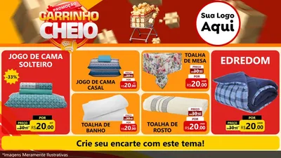 Modelo de TV para TV Horizontal com o tema Promoção carrinho cheio para Cama, Mesa e Banho