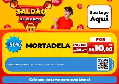 Modelo de Cartaz para Cartaz A4 Horizontal com o tema Saldão de Março para Frios e Laticínios