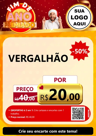 Modelo de Cartaz para Cartaz A4 Vertical com o tema Fim de Ano Premiado para Ferragens
