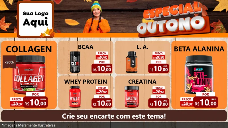 Modelo de TV para TV Horizontal com o tema Especial Outono para Suplementos alimentares