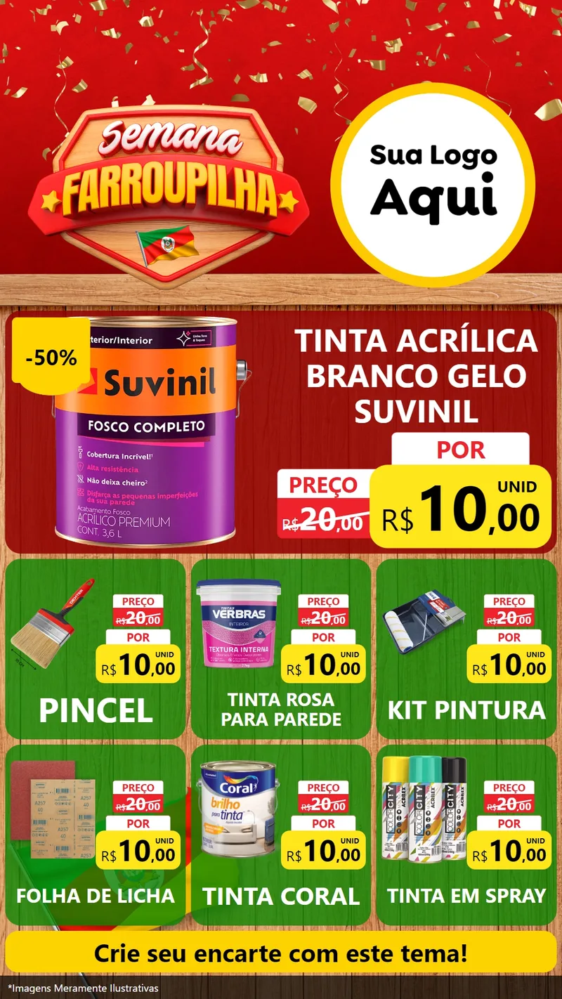 Modelo de Rede Social para Stories com o tema Semana Farroupilha para Tintas e Ferramentas