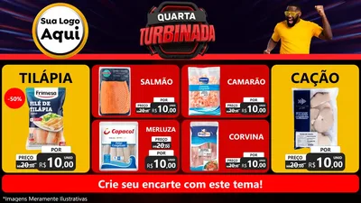 Modelo de TV para TV Horizontal com o tema Quarta Turbinada para Peixaria