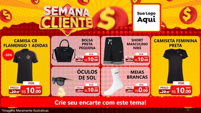 Modelo de TV para TV Horizontal com o tema Semana do Cliente para Roupas e acessórios