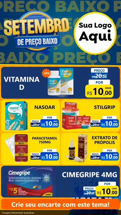 Modelo de TV para TV Vertical com o tema Setembro De Preço Baixo para Farmácia