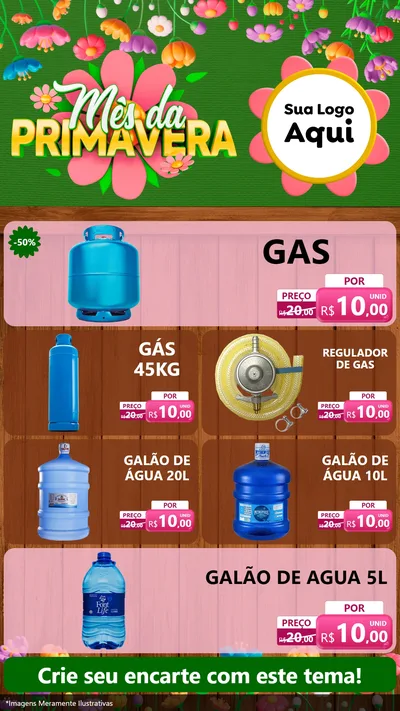 Modelo de TV para TV Vertical com o tema Mês da Primavera para Água e gás