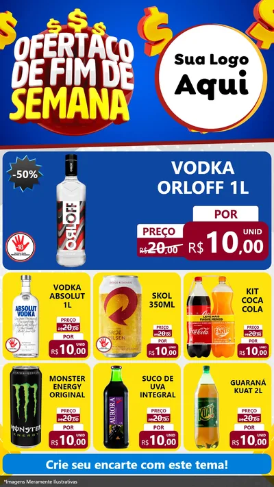 Modelo de Rede Social para Stories com o tema Ofertaço de Fim de Semana para Distribuidora de bebidas