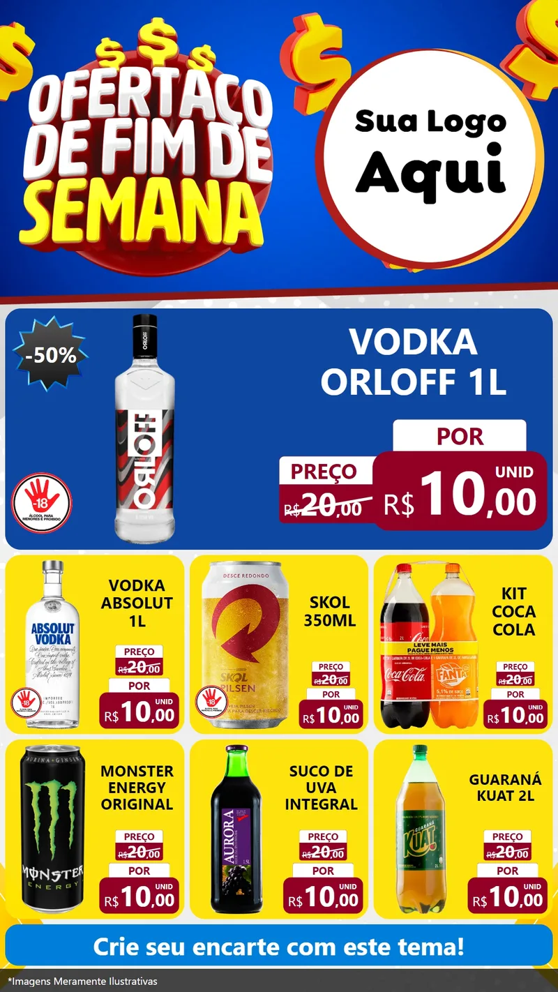Modelo de Rede Social para Stories com o tema Ofertaço de Fim de Semana para Distribuidora de bebidas