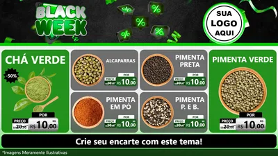Modelo de TV para TV Horizontal com o tema Black Week para Produtos Naturais