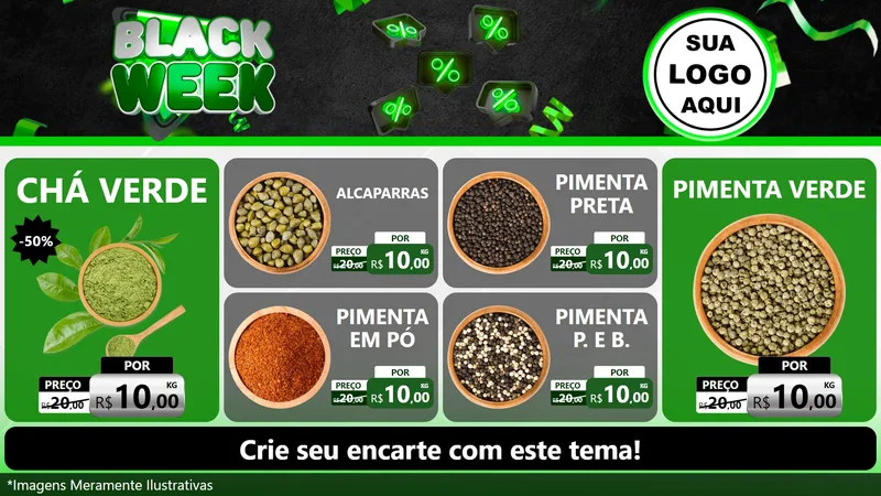Modelo de TV para TV Horizontal com o tema Black Week para Produtos Naturais