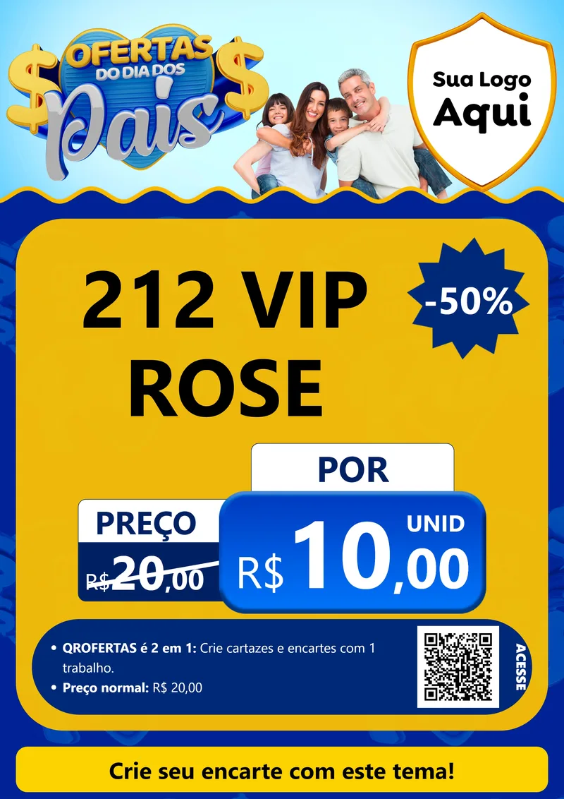 Modelo de Cartaz para Cartaz A4 Vertical com o tema Ofertas do Dia dos Pais para Perfumes