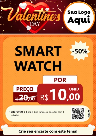 Modelo de Cartaz para Cartaz A4 Vertical com o tema Valentine's Day para Informática