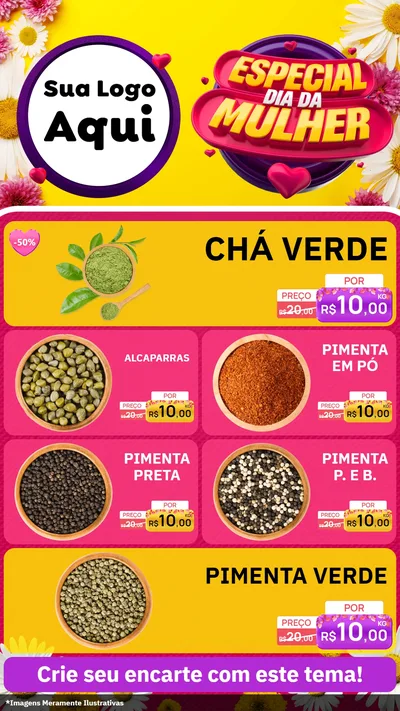 Modelo de TV para TV Vertical com o tema Especial Dia da Mulher para Produtos Naturais