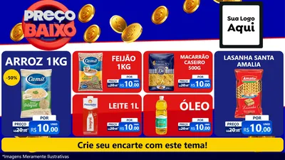 Modelo de TV para TV Horizontal com o tema Preço Baixo para Supermercado