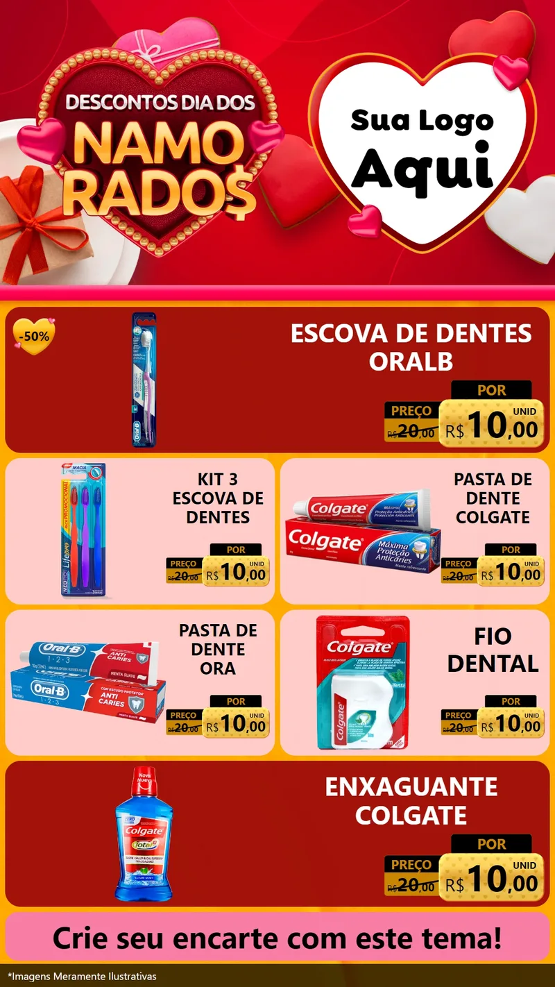 Modelo de TV para TV Vertical com o tema Descontos Dia dos Namorados para Higiene Pessoal