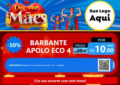 Modelo de Cartaz para Cartaz A4 Horizontal com o tema Dia das Mães para Armarinho e Aviamentos