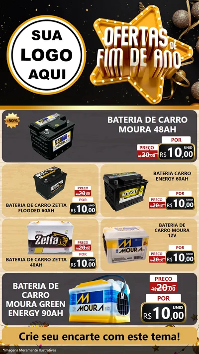 Modelo de TV para TV Vertical com o tema Ofertas de Fim de Ano para Baterias Elétricas