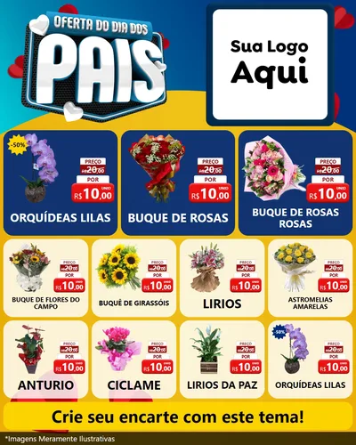 Modelo de Rede Social para Feed Instagram com o tema Oferta Do Dia Dos Pais para Floricultura e jardim
