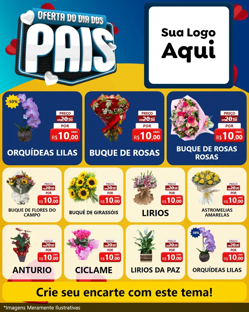 Modelo de Rede Social para Feed Instagram com o tema Oferta Do Dia Dos Pais para Floricultura e jardim