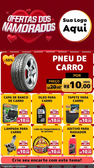 Modelo de Rede Social para Stories com o tema Ofertas Dos Namorados para Auto peças