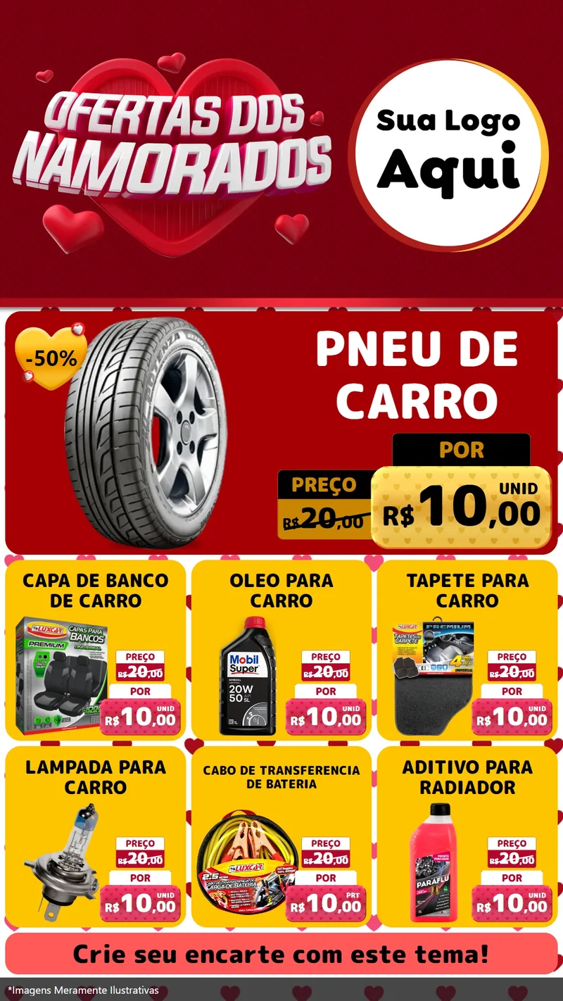 Modelo de Rede Social para Stories com o tema Ofertas Dos Namorados para Auto peças
