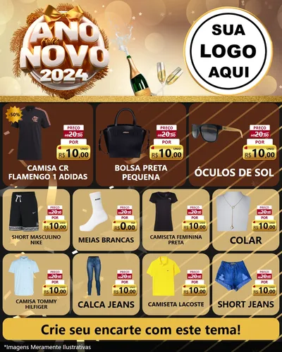 Modelo de Rede Social para Feed Instagram com o tema Feliz Ano Novo 2027 para Roupas e acessórios