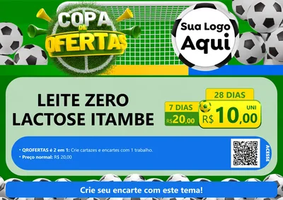 Modelo de Cartaz para Cartaz A4 Horizontal com o tema Copa De Ofertas para Frios e Laticínios