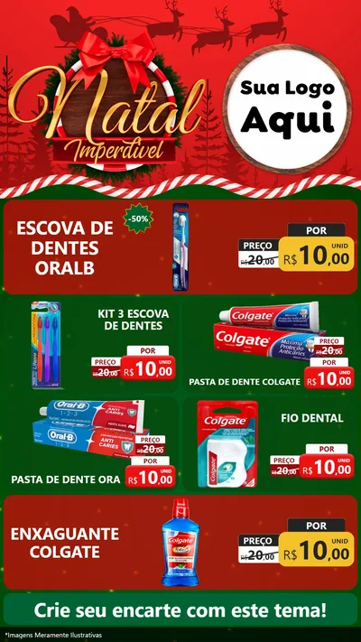 Modelo de TV para TV Vertical com o tema Natal Imperdível para Higiene Pessoal