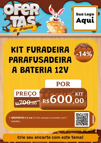 Modelo de Cartaz para Cartaz A4 Vertical com o tema Ofertas de Páscoa para Maquinas e Ferramentas