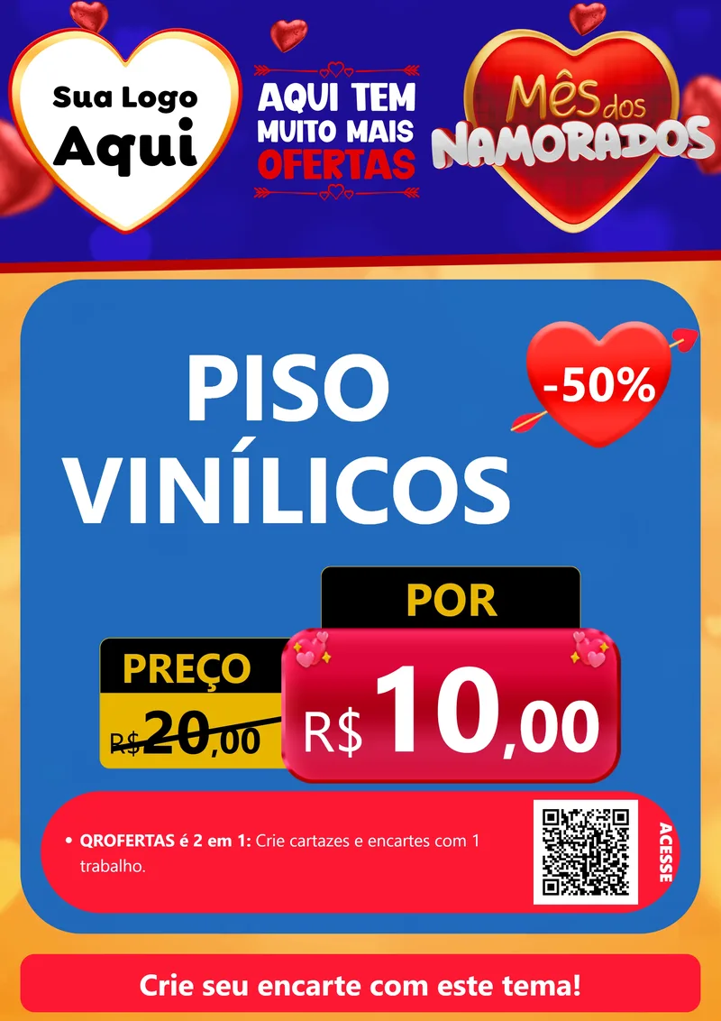 Modelo de Cartaz para Cartaz A4 Vertical com o tema Mês dos Namorados para Material para Construção