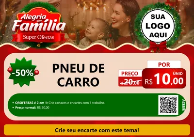 Modelo de Cartaz para Cartaz A4 Horizontal com o tema Alegria Em Família - Super Ofertas para Auto peças