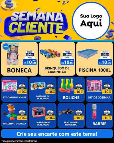 Modelo de Rede Social para Feed Instagram com o tema Semana do Cliente para Brinquedos